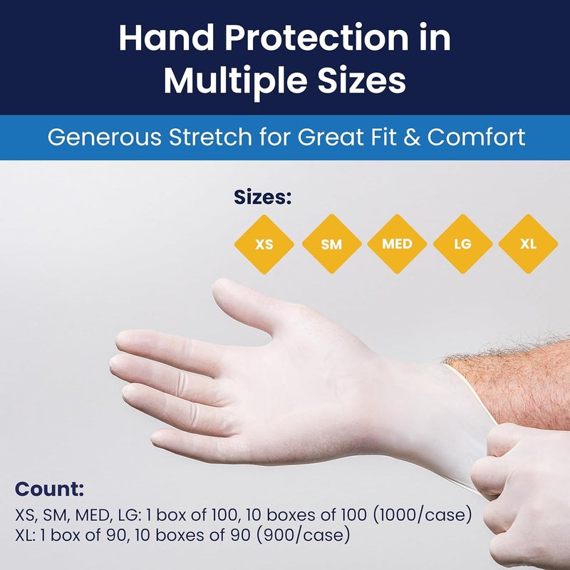 Adenna GLD266 Gold 6 mil Powder-Free Latex Examination Gloves, Medical Grade, Large, Box of 100 - Image 5